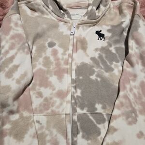 Abercrombie Kids Tie-Dye Hoodie in Beige and Pink